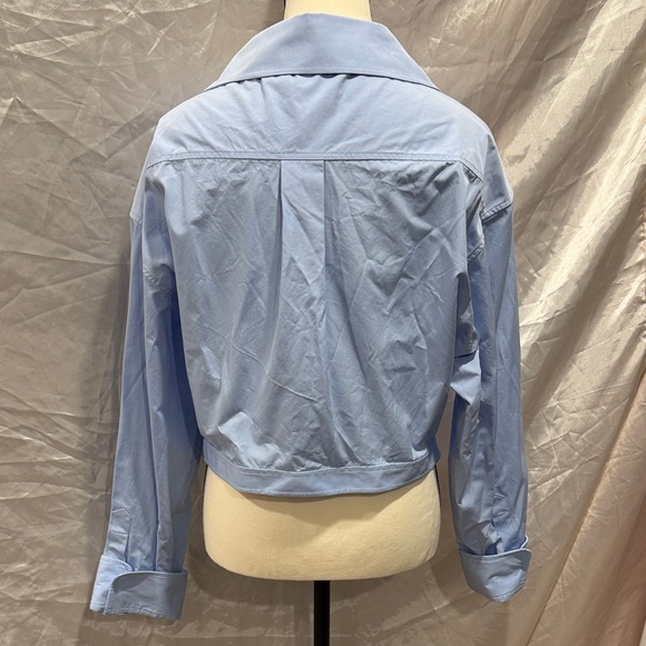 Alexander Wang Sky Blue Button-Down Shirt with Tie Detail - Picture 7 of 9
